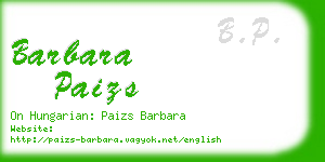 barbara paizs business card